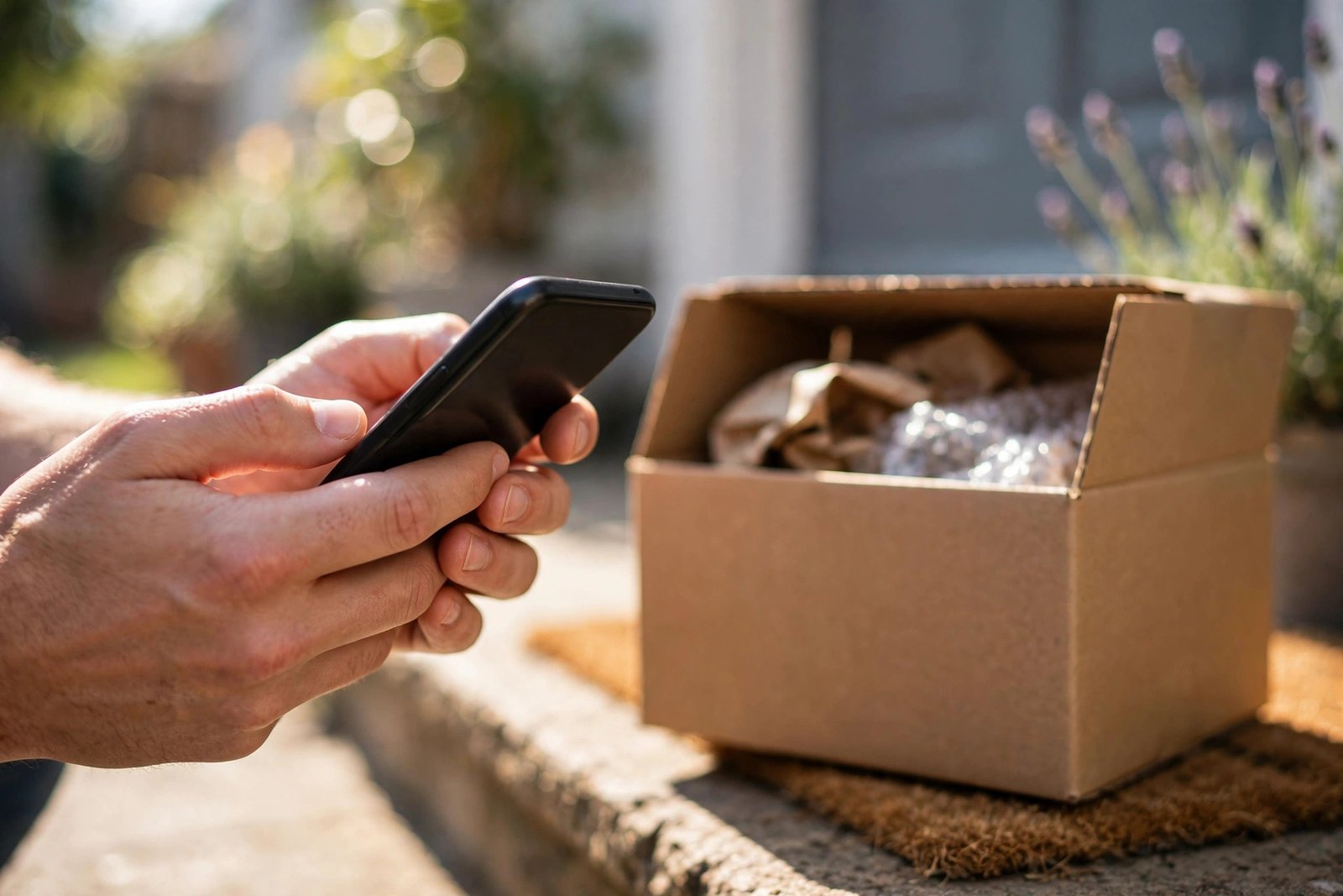 Illustration of the Amazon FTC refund settlement: a Prime delivery box with a $200 refund check arriving automatically