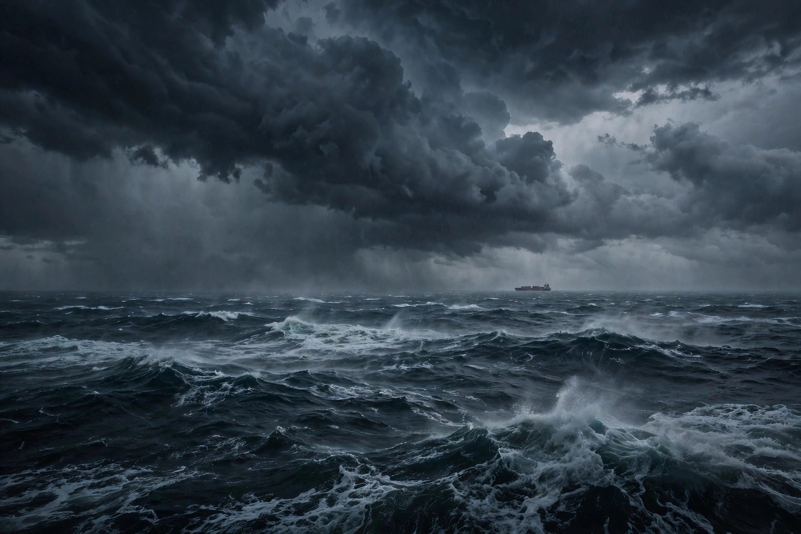 Bermuda triangle mystery map of the Atlantic Ocean between Miami Bermuda and Puerto Rico with storm clouds