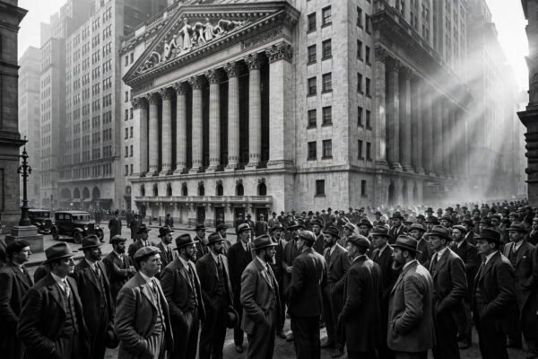 Black Tuesday 1929 stock market crash panic selling on Wall Street