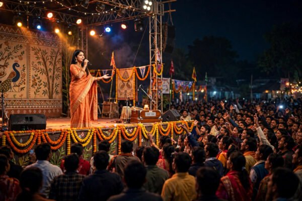Khesari Lal Yadav slipper incident during Bihar stage performance