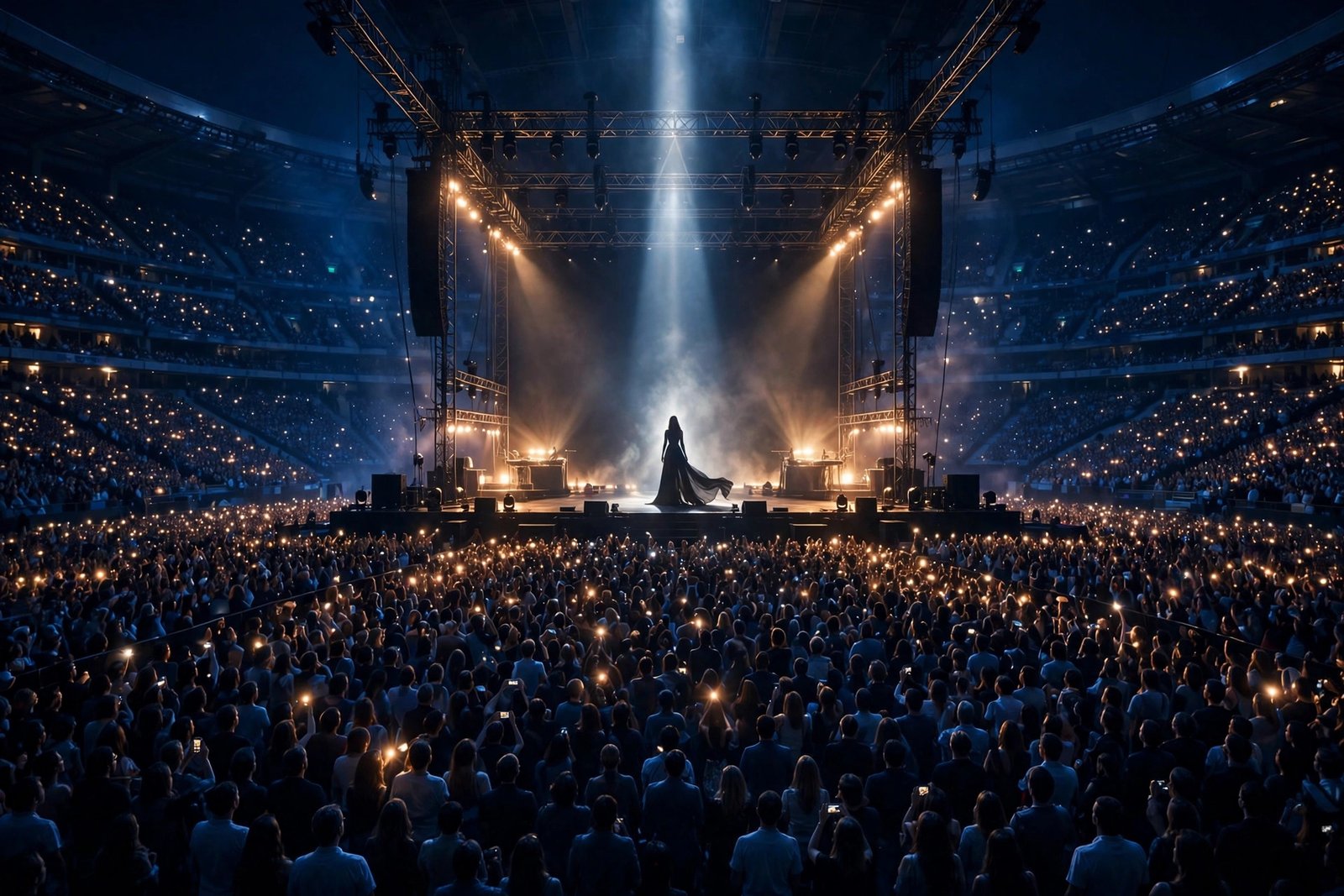 Celine Dion performing on stage during her Paris residency concert