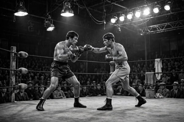 Muhammad Ali first fight in 1960, young Cassius Clay boxing in Louisville