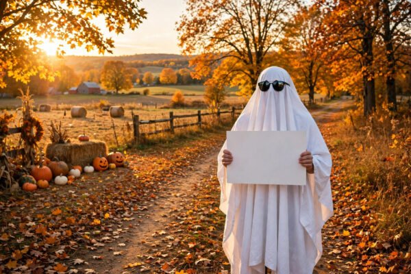 Things You Should Definitely Ghost TikTok trend with a sheet ghost holding a funny sign