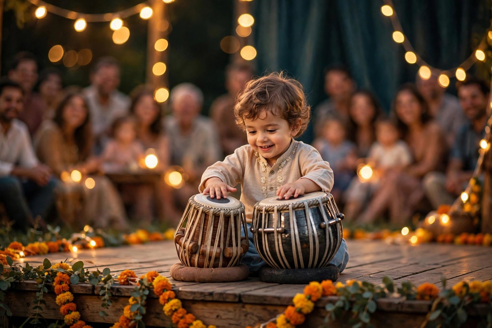 toddler plays 12 taals tabla record India young musician