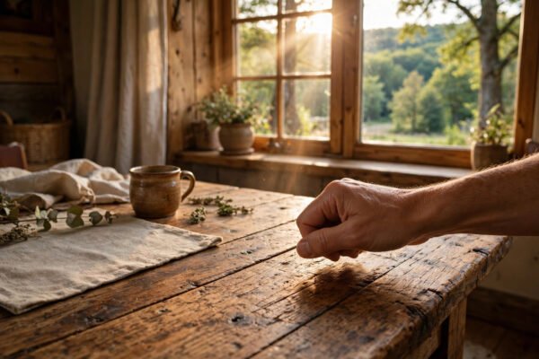 why do we knock on wood explained with a hand knocking on a wooden table for good luck