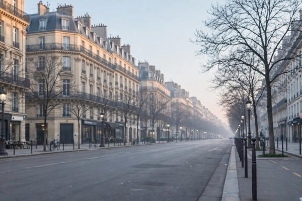 Woman jogging past burning barricade in Paris viral video
